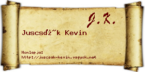 Juscsák Kevin névjegykártya